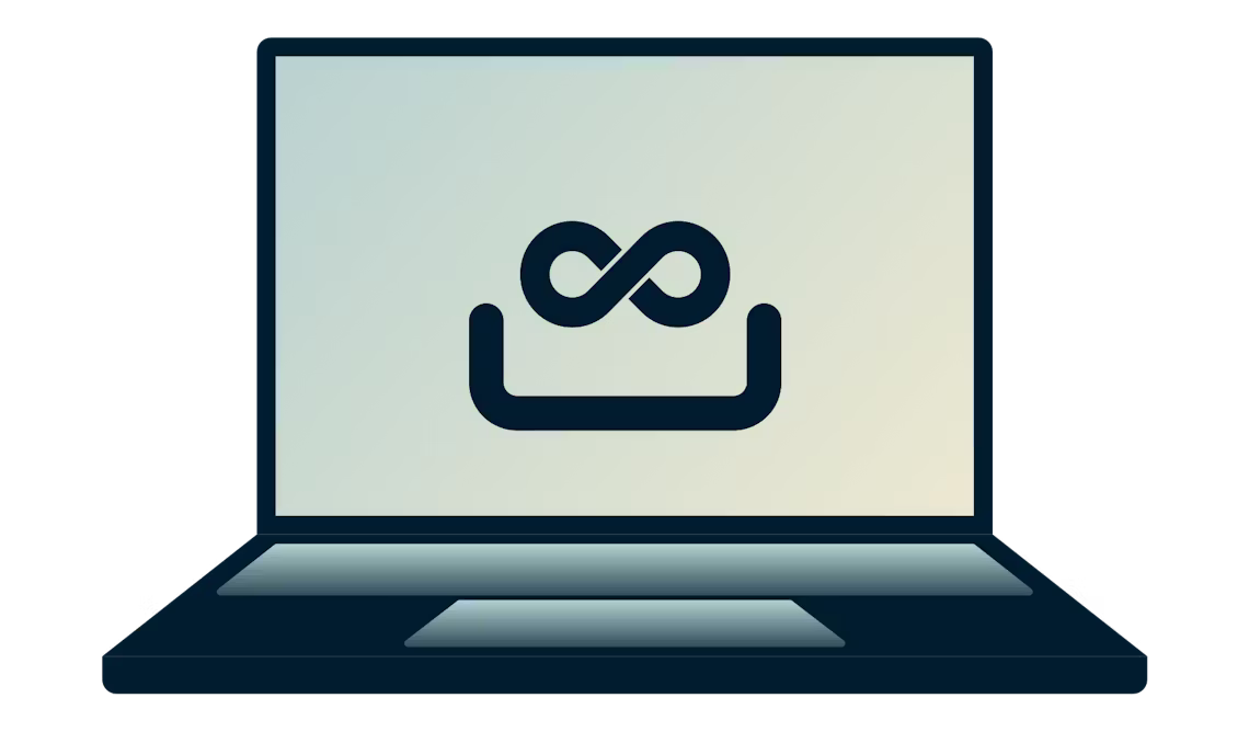 Toegang tot gecensureerde websites met uw veilige ExpressVPN app. Een laptop met een oneindige lus erop.