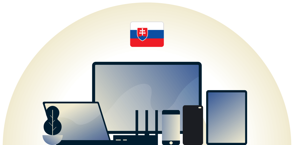 VPN pour la Slovaquie protégeant une variété d'appareils.